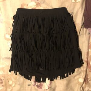Guess Black Fringe Skirt